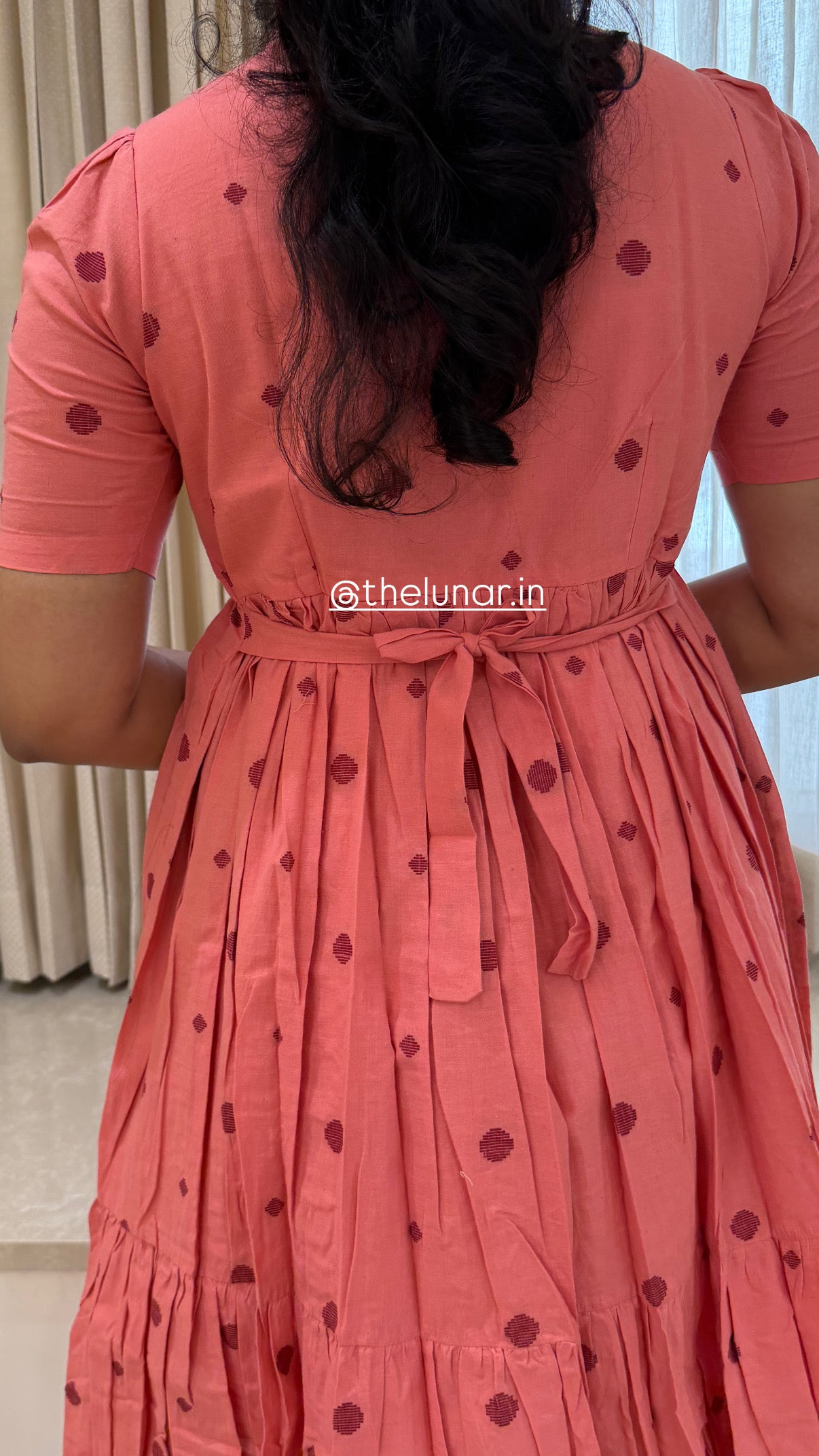 Coral Pink Handloom Cotton Maxi