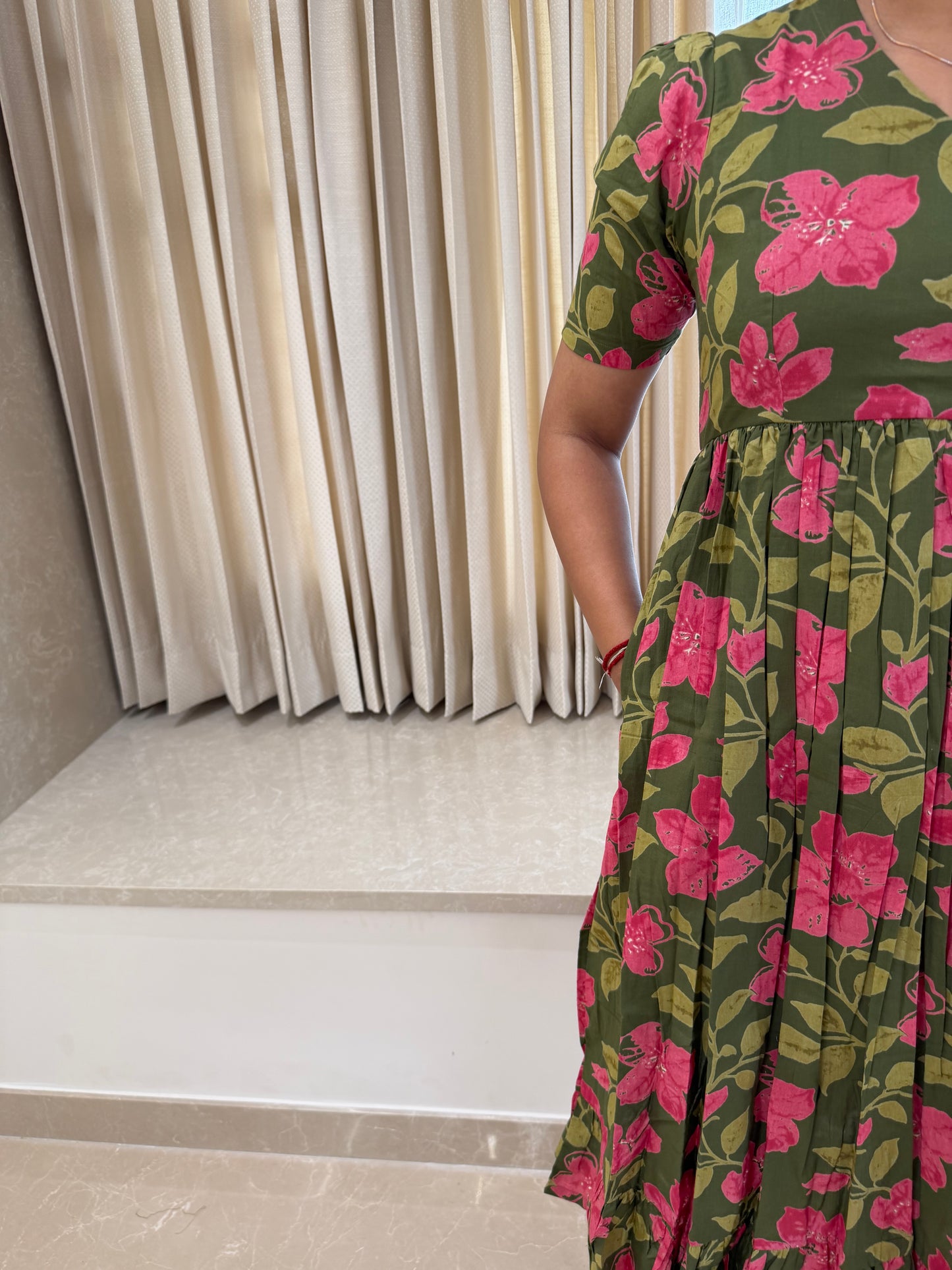 Olive Green Cotton Maxi