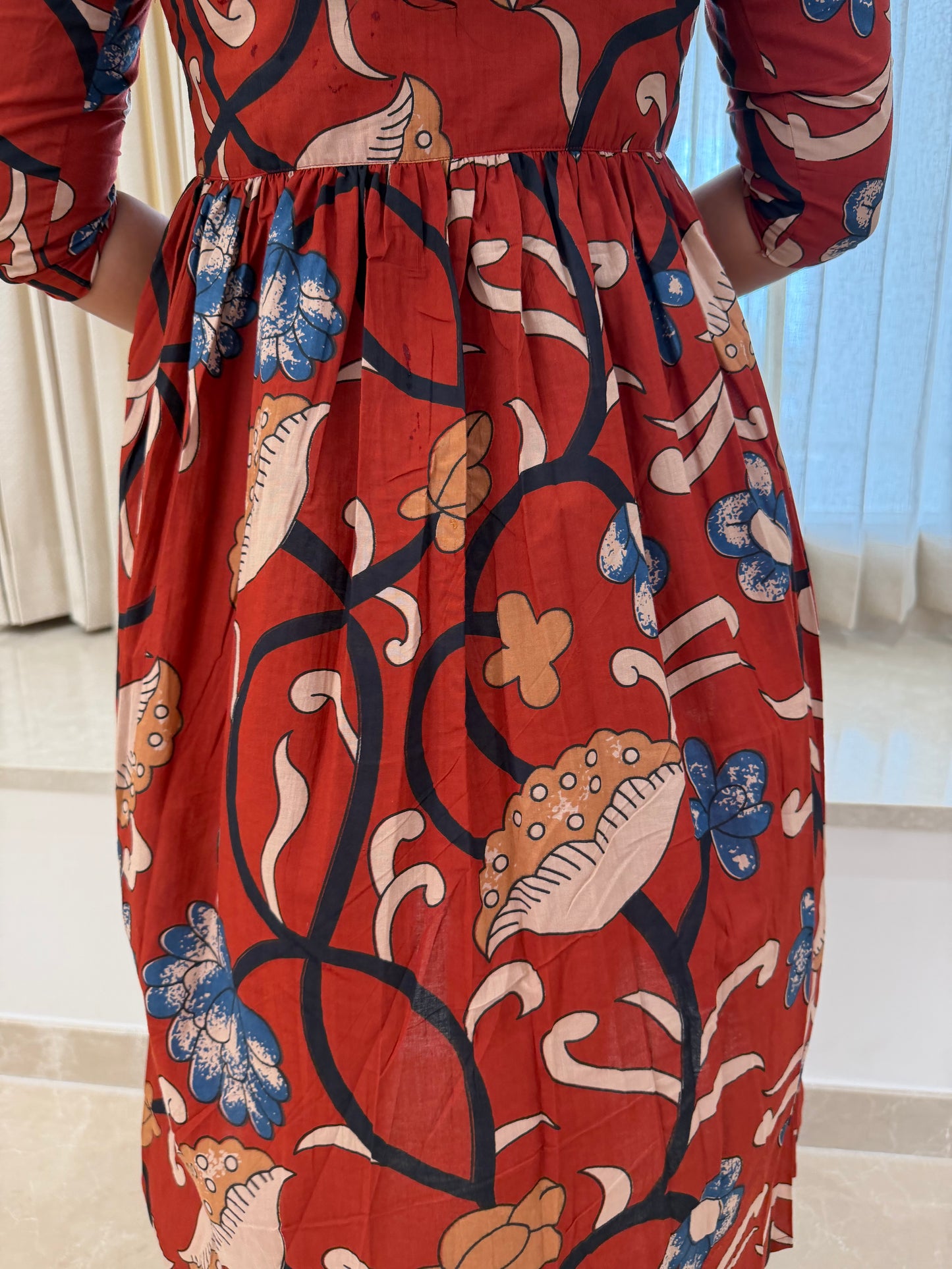 Kalamkari Brown Alia cut maxi
