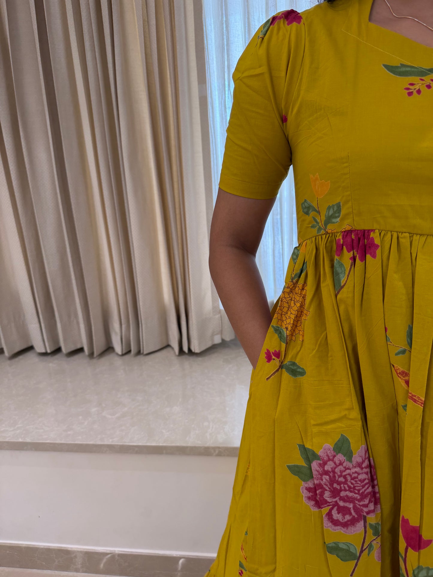 Yellow Petal Cotton Maxi