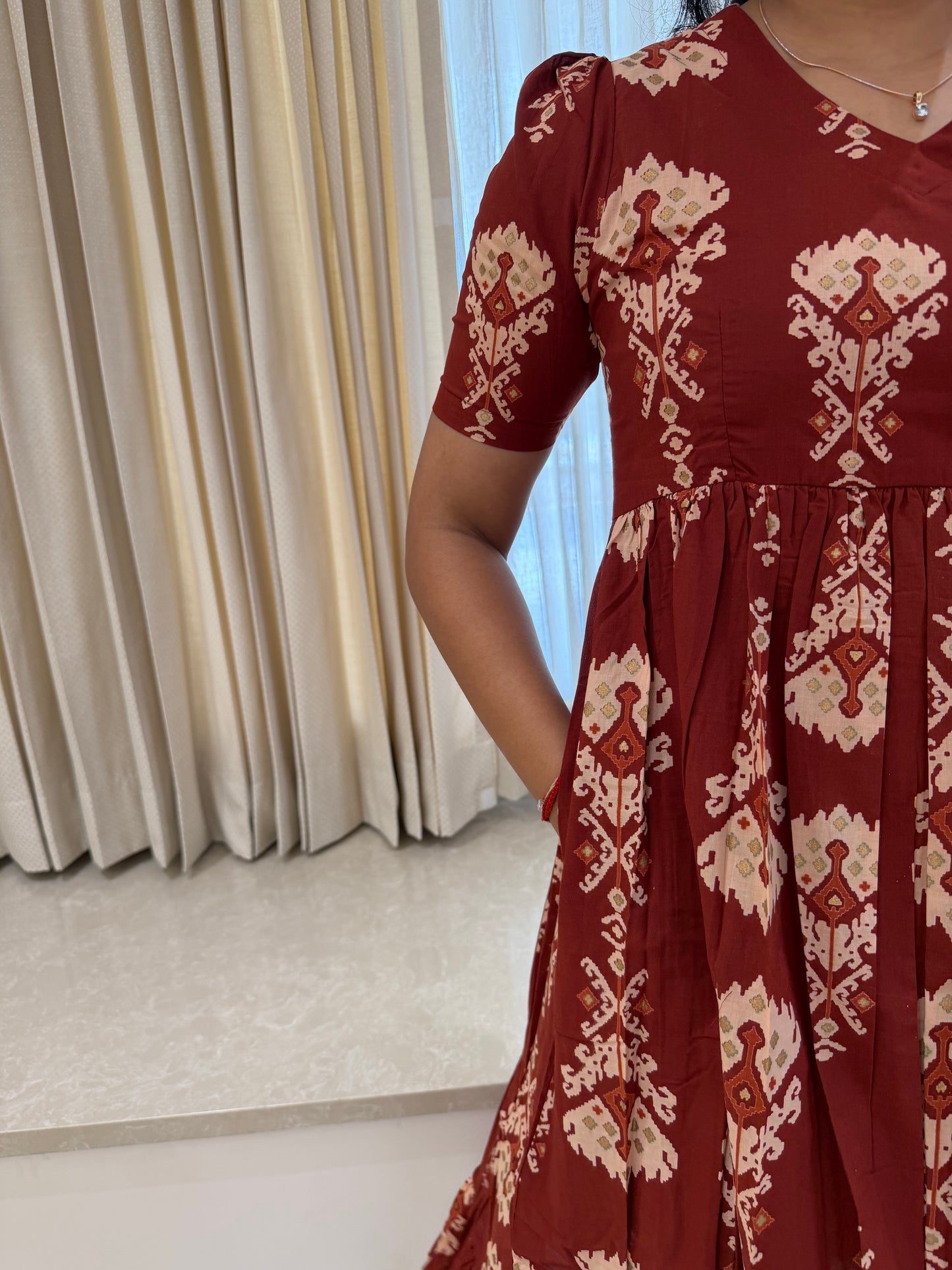 Red Design Cotton Maxi