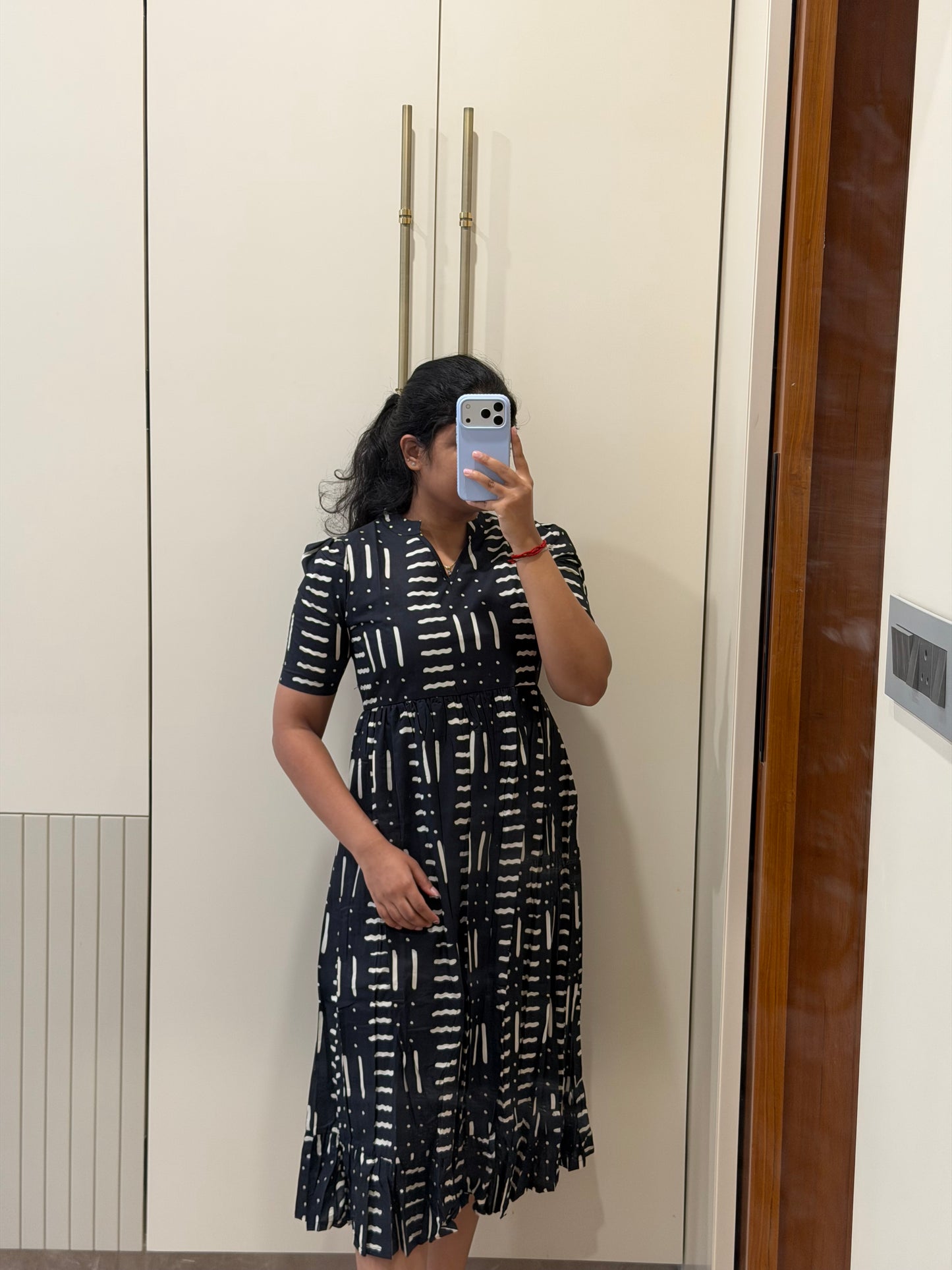 Black Lines Cotton Maxi