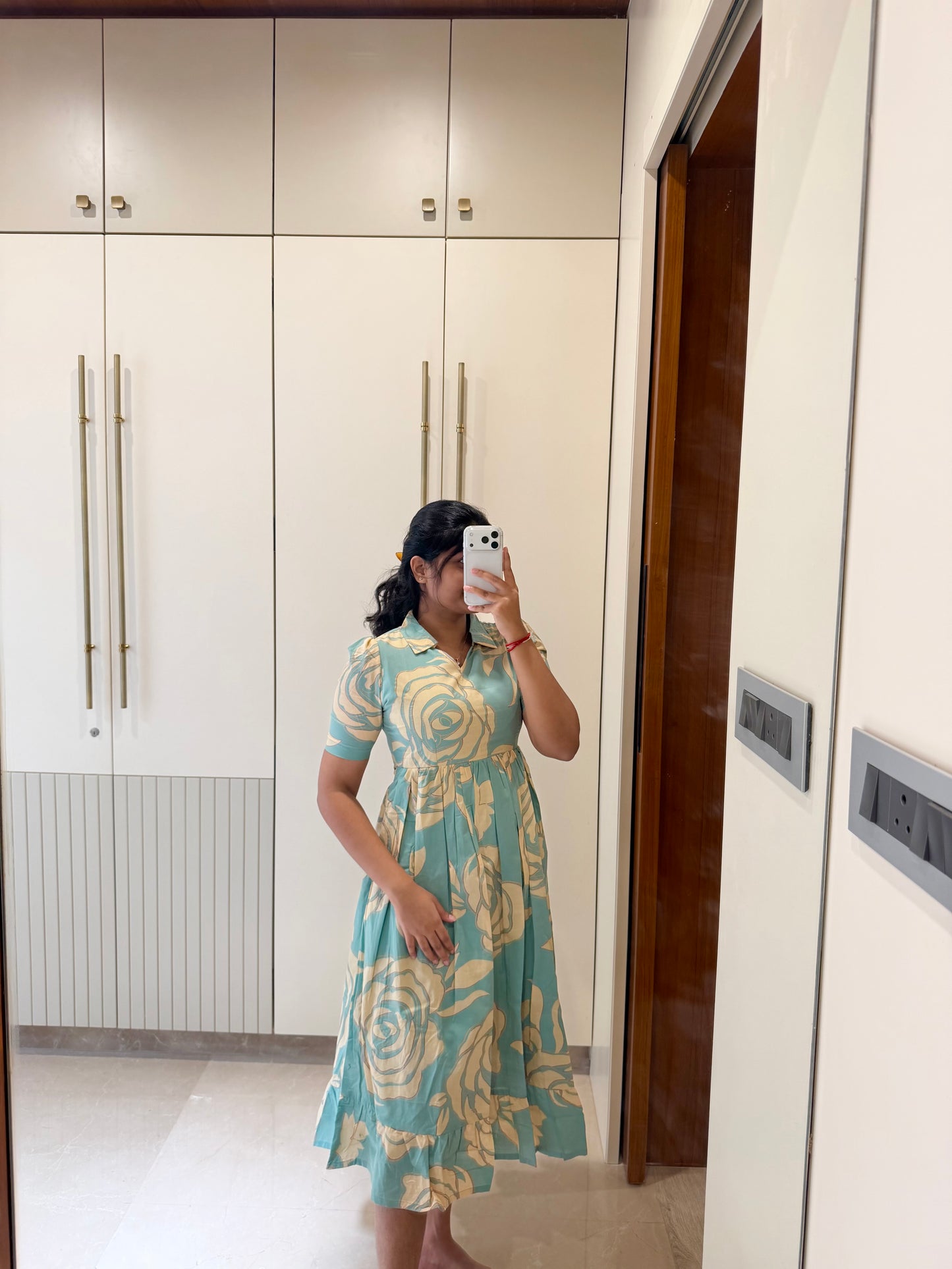 Light Turquoise Cotton Maxi