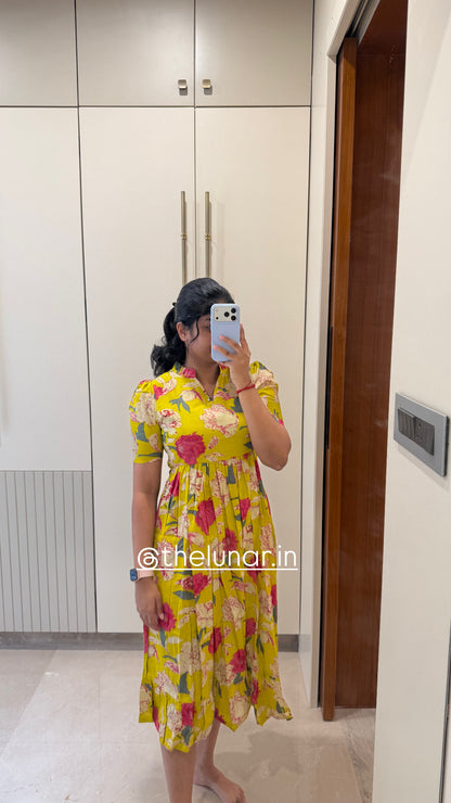 Yellow Flower Cotton Maxi