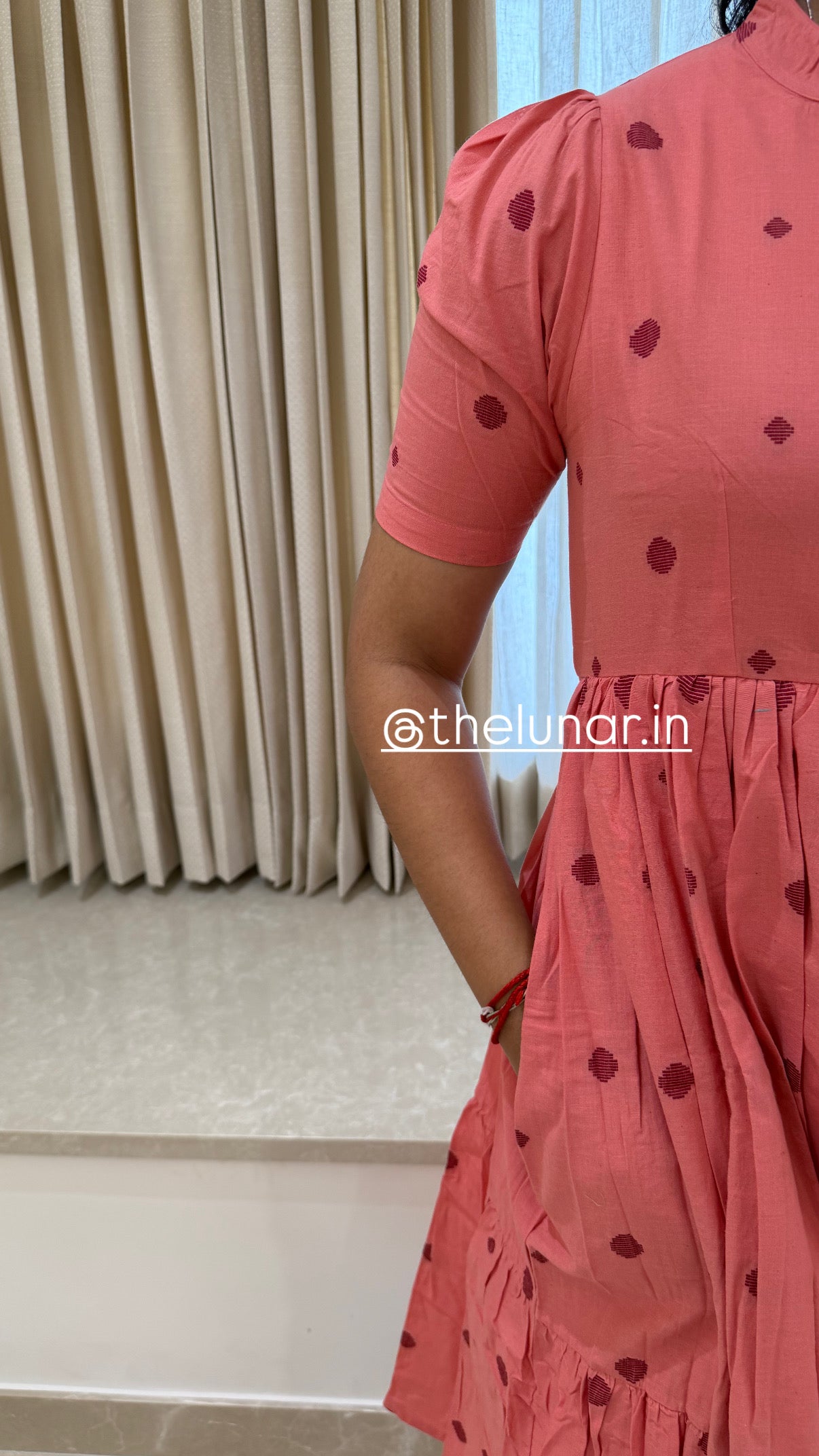 Coral Pink Handloom Cotton Maxi