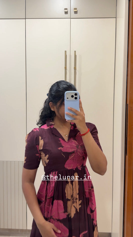 Purple Multi Floral Cotton Maxi