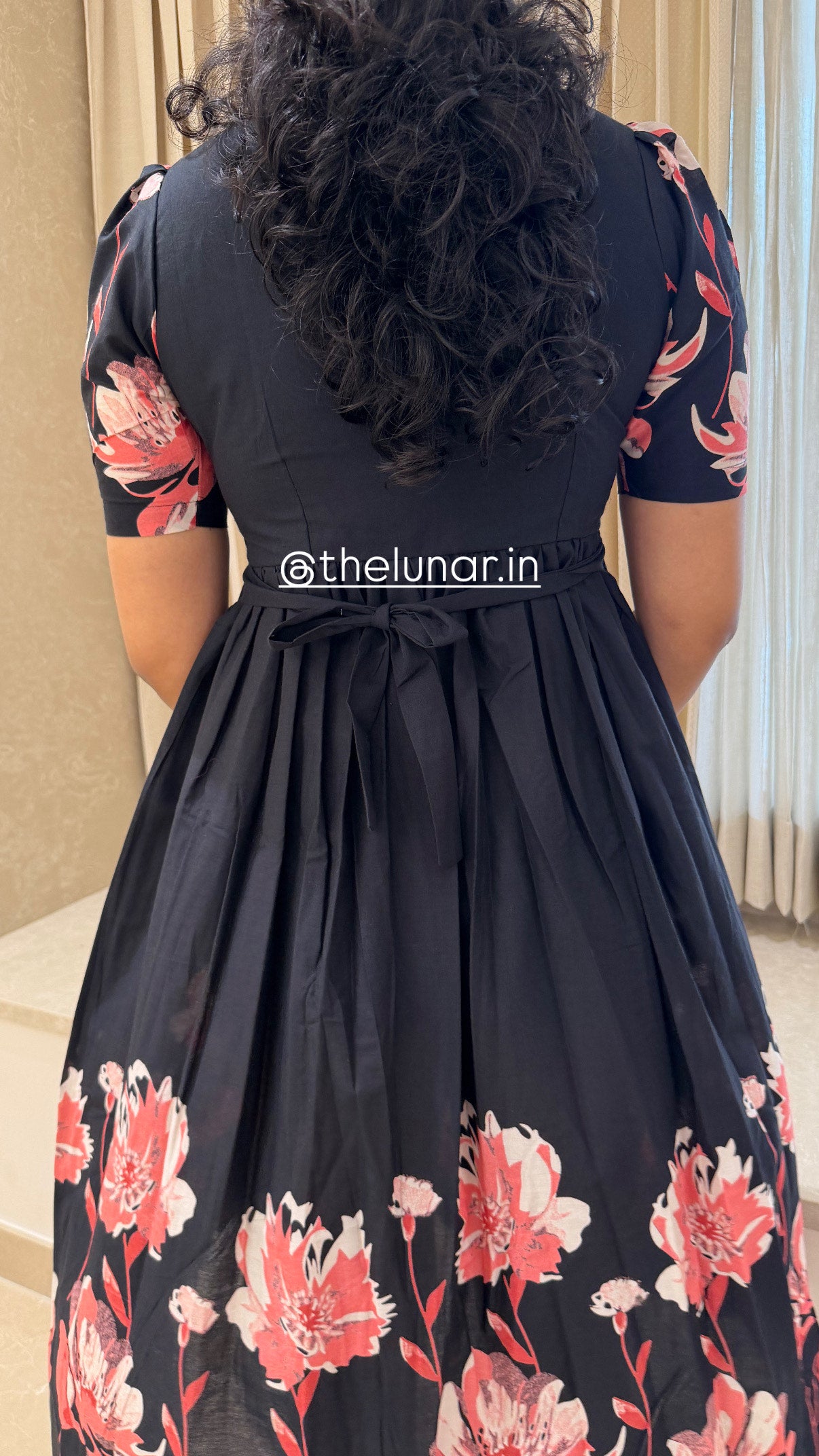 Black Blossom Cotton Maxi