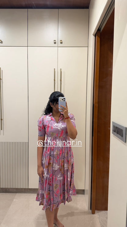 Lavender Floral Cotton Maxi