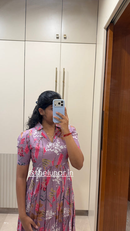 Lavender Floral Cotton Maxi