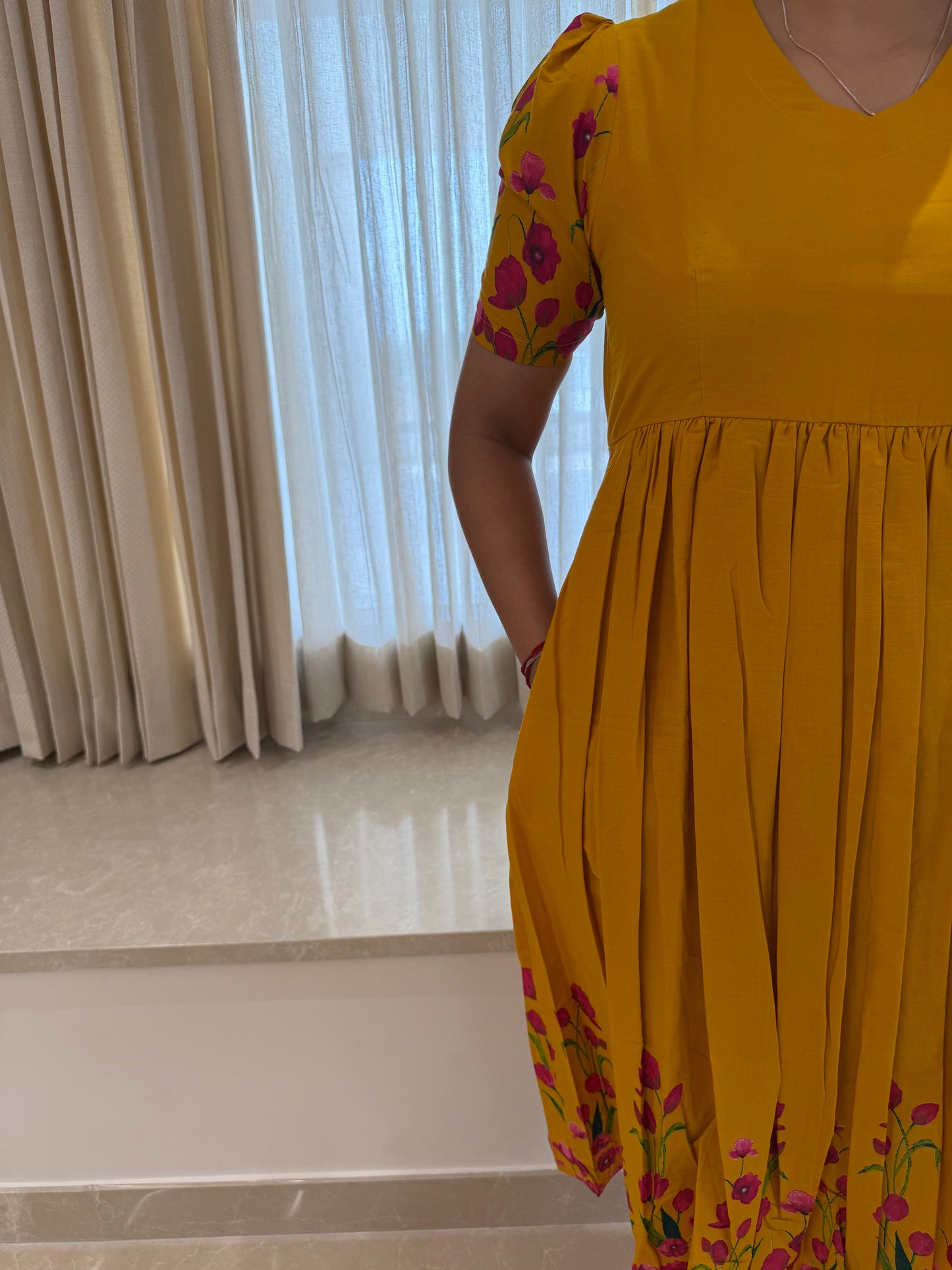 Yellow Blossom Cotton Maxi
