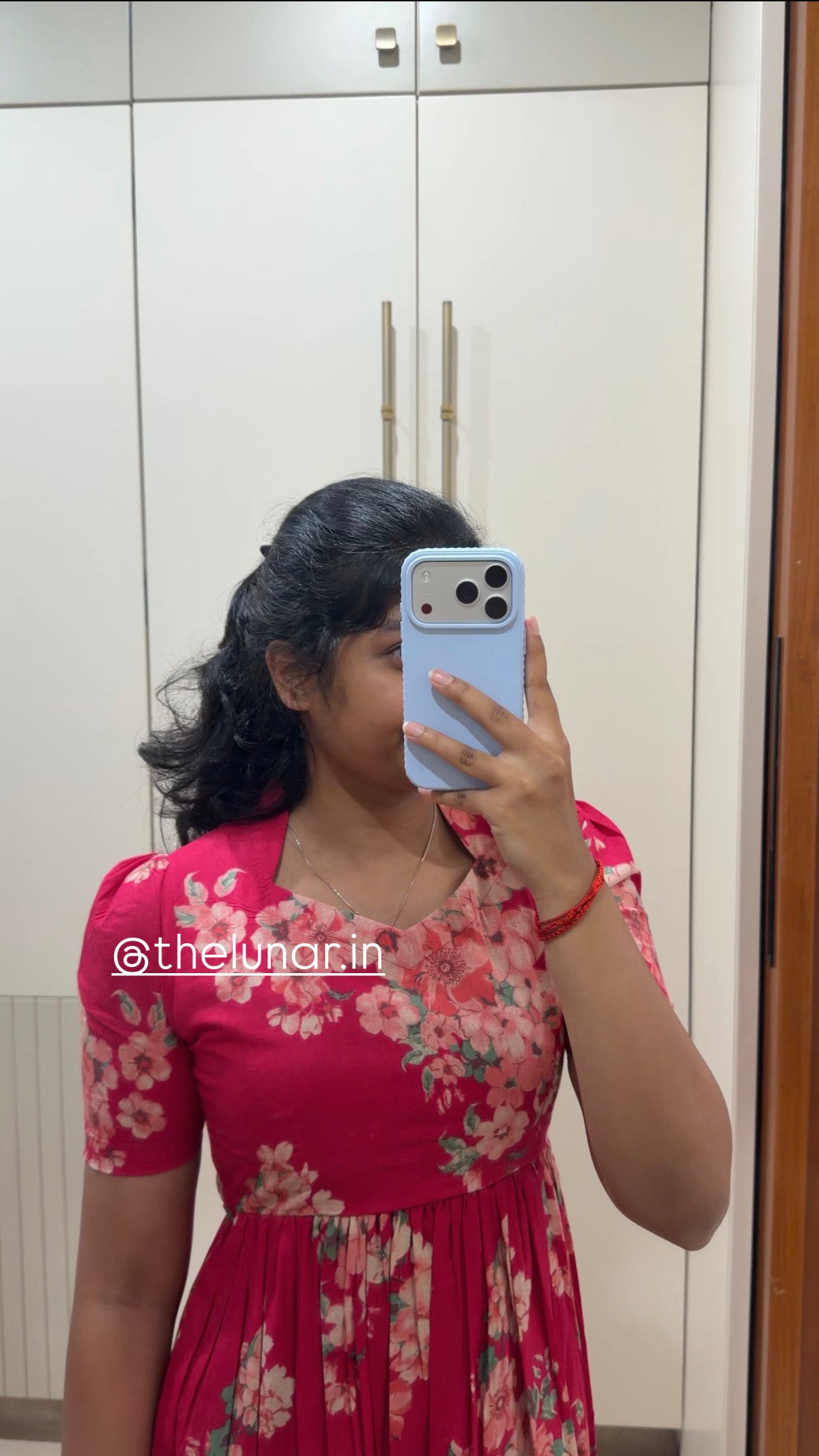 Pink Cherry Blossom Cotton Maxi