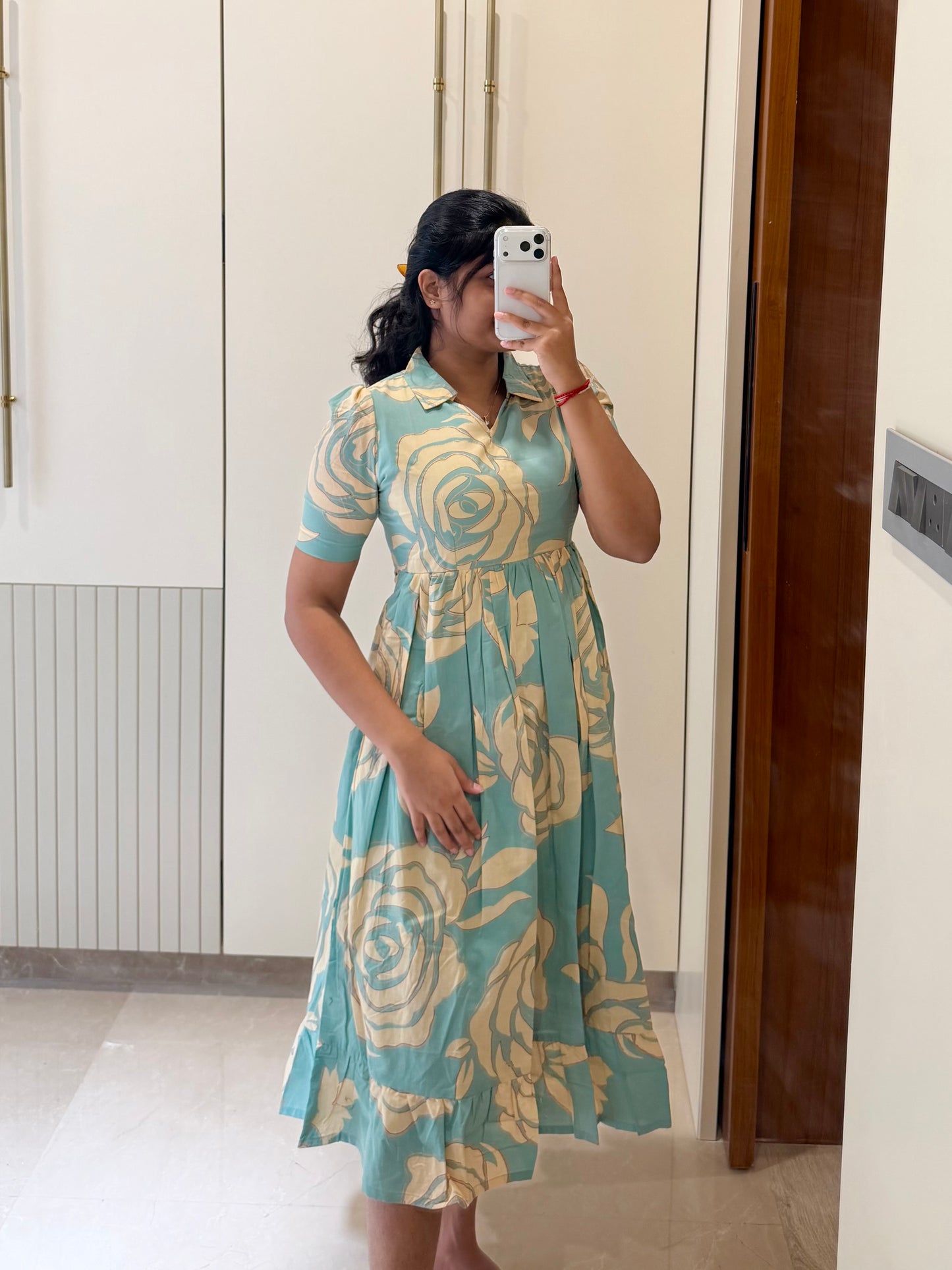Light Turquoise Cotton Maxi