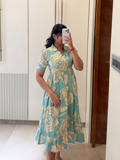 Light Turquoise Cotton Maxi