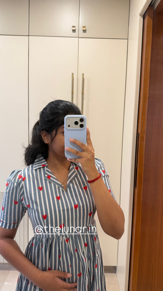 Grey Heart Cotton Maxi