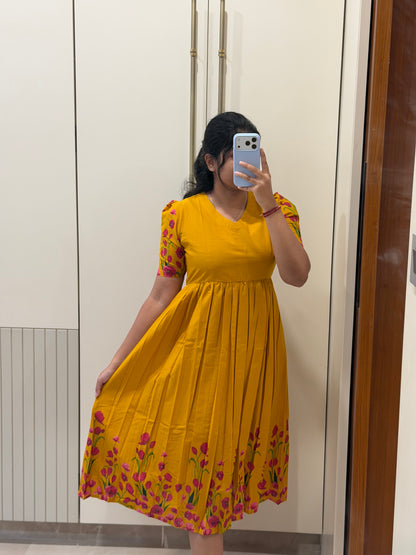Yellow Blossom Cotton Maxi