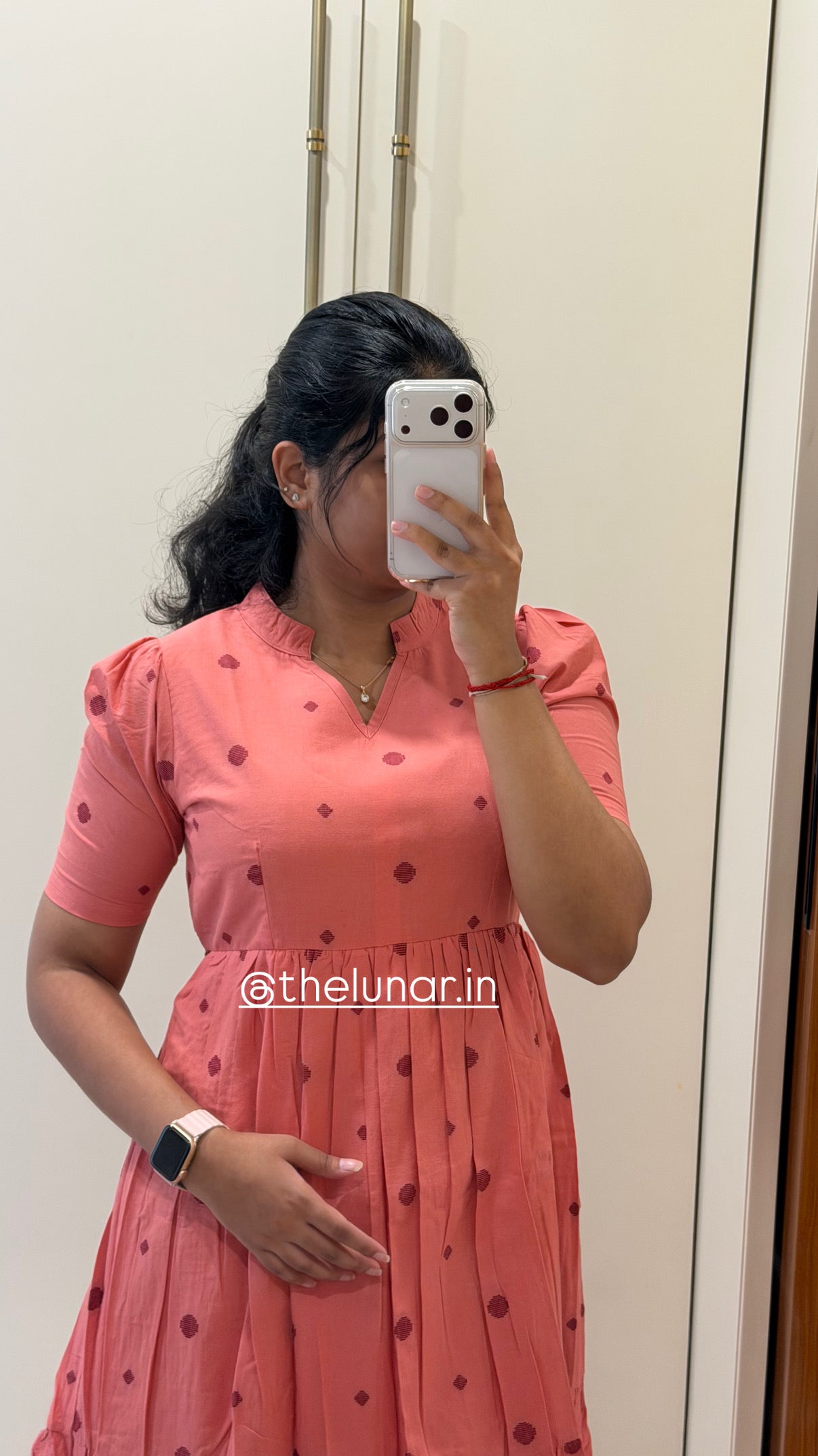 Coral Pink Handloom Cotton Maxi