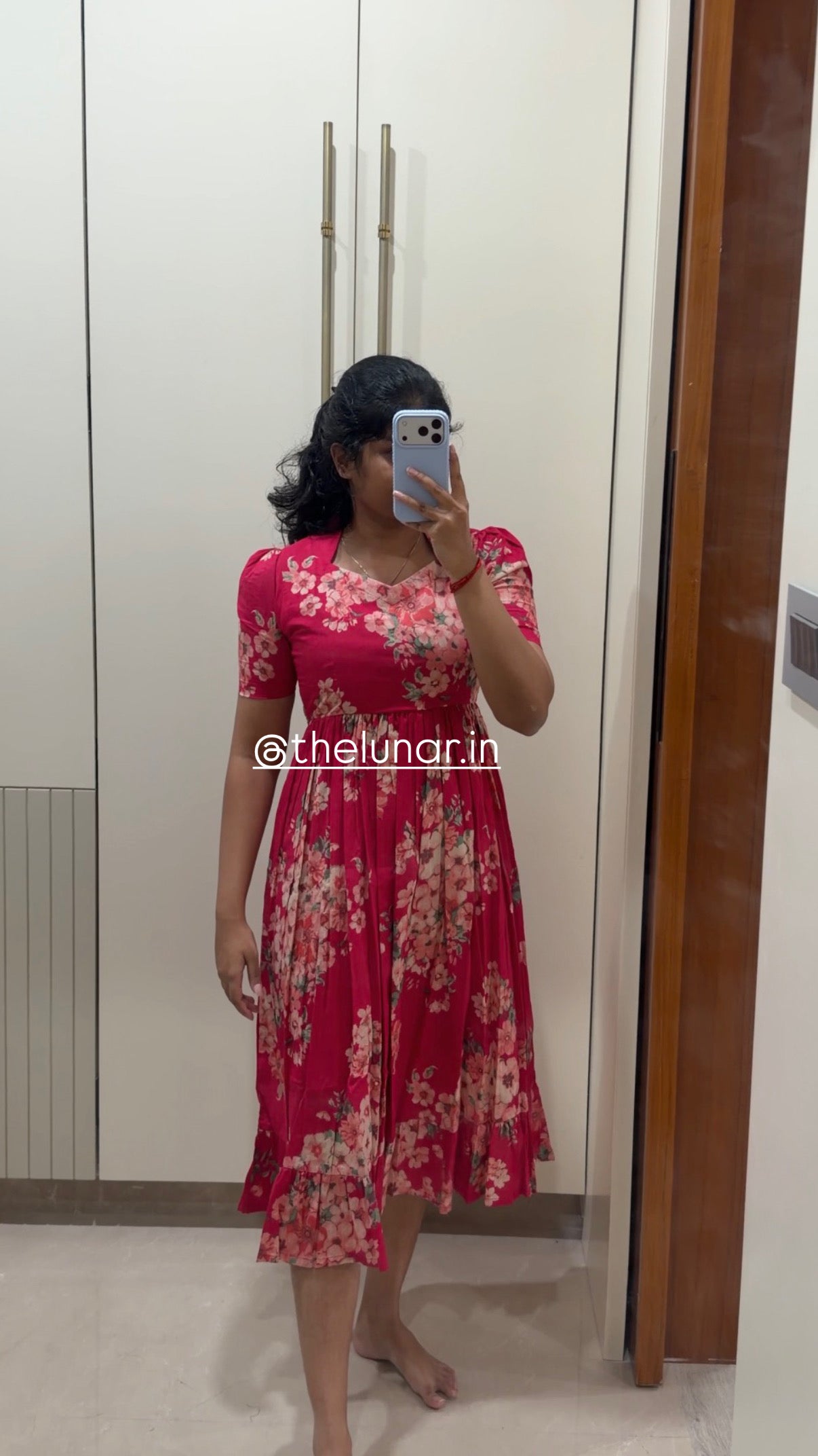 Pink Cherry Blossom Cotton Maxi