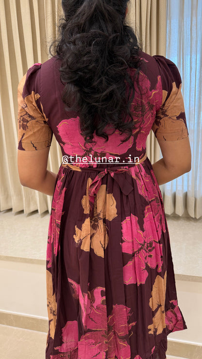 Purple Multi Floral Cotton Maxi