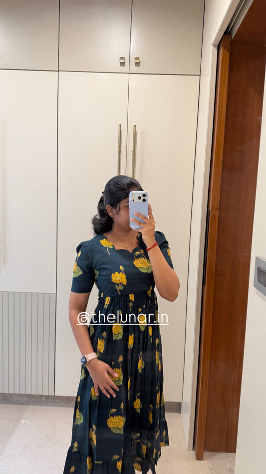 Green Lotus Cotton Maxi