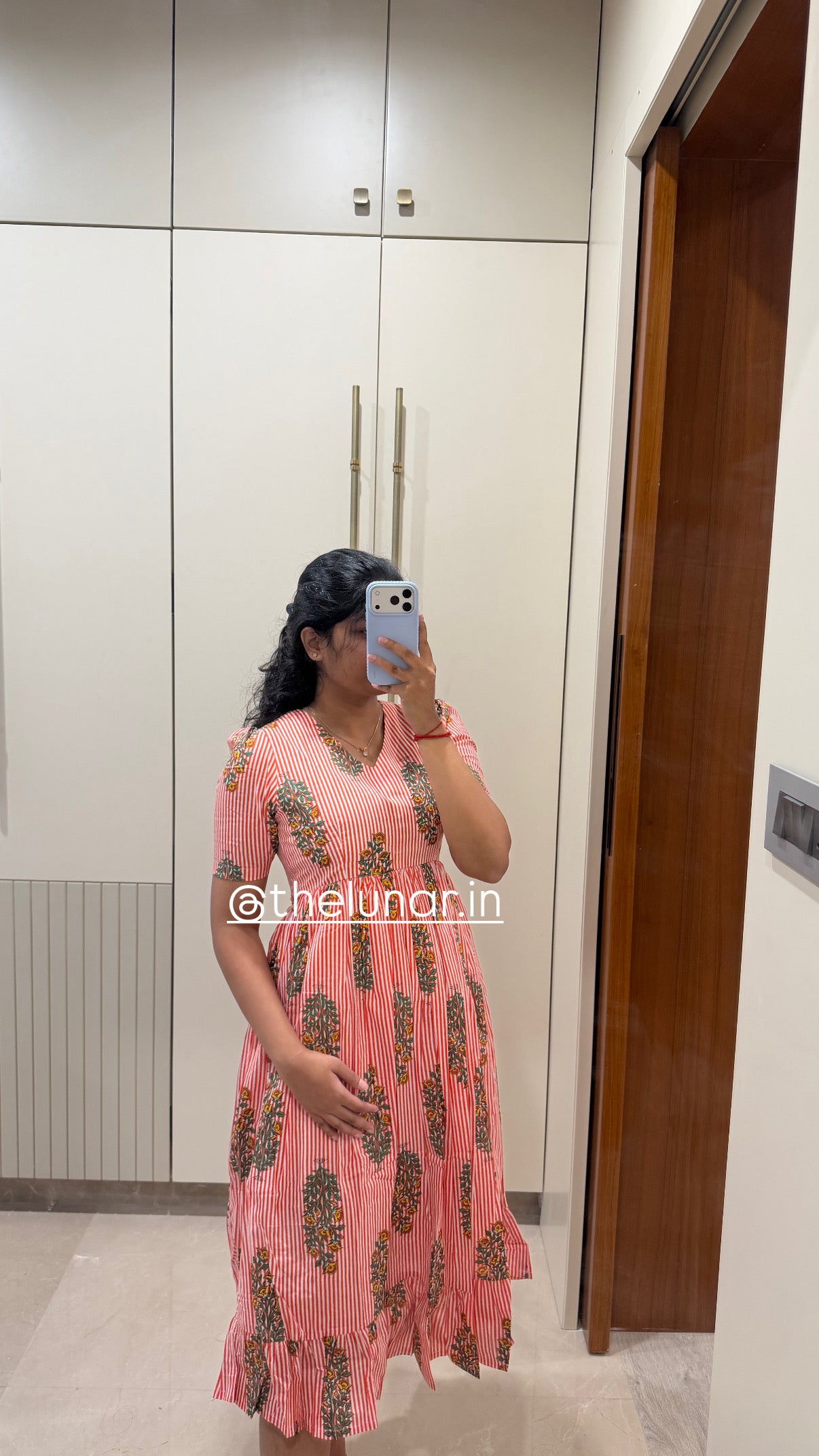 Orange Stripes Cotton Maxi