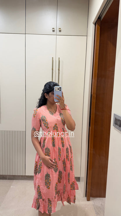 Orange Stripes Cotton Maxi