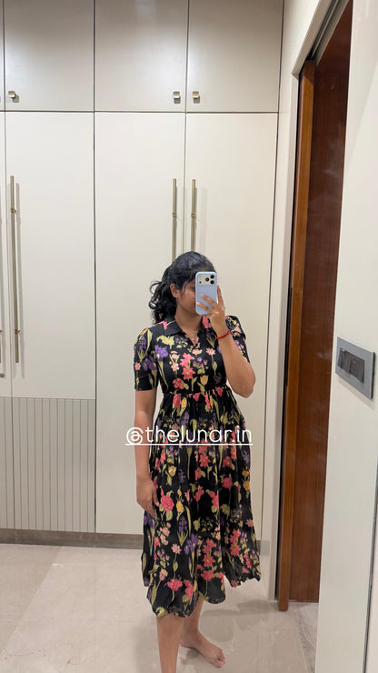 Black Spring Cotton Maxi