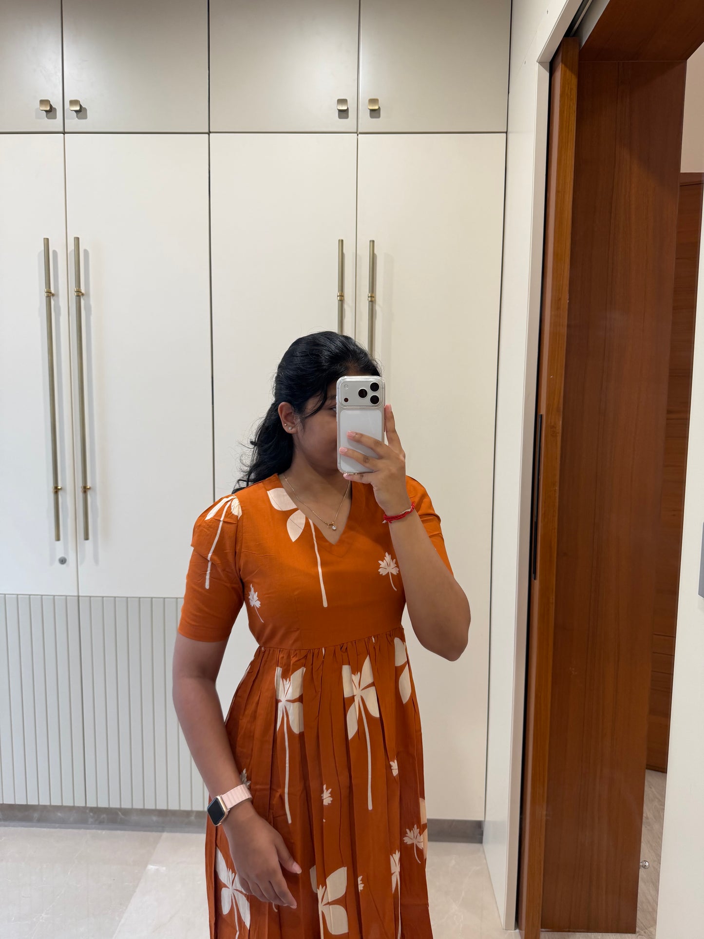 Orange Floret Cotton Maxi