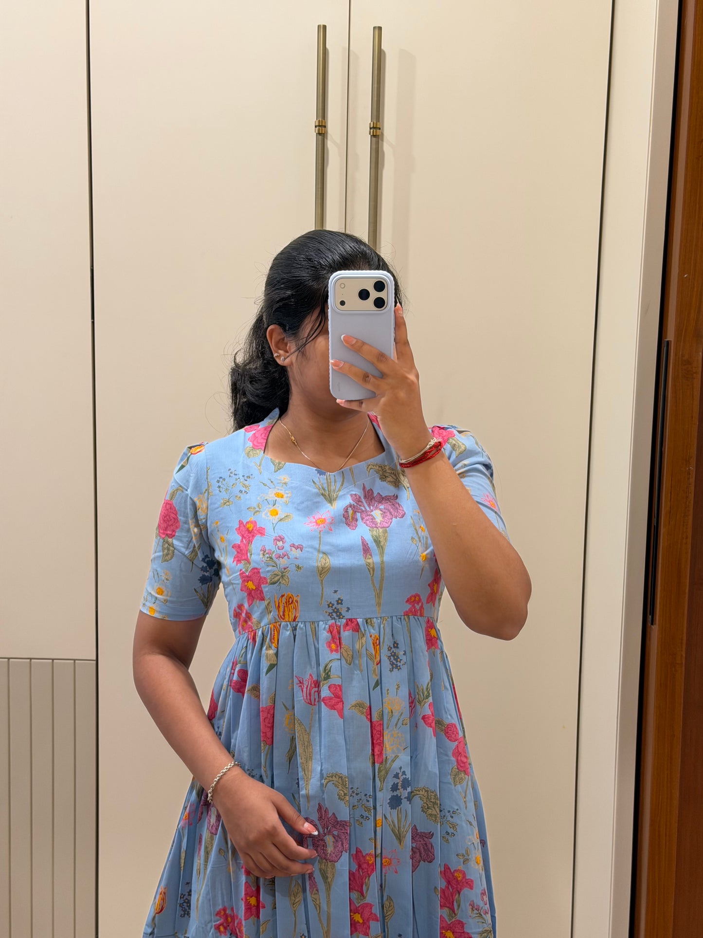 Blue Garden Cotton Maxi