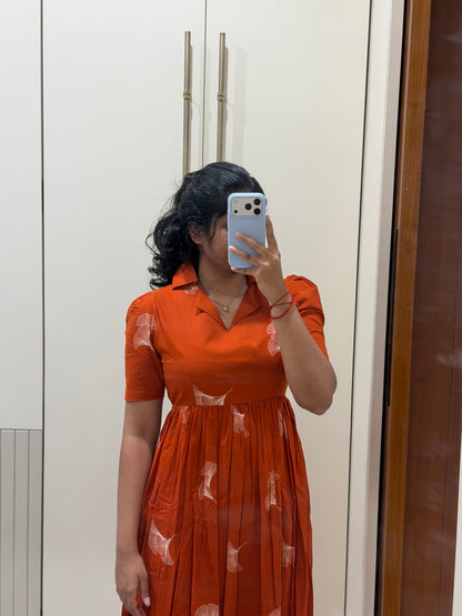 Rust Orange Cotton Maxi