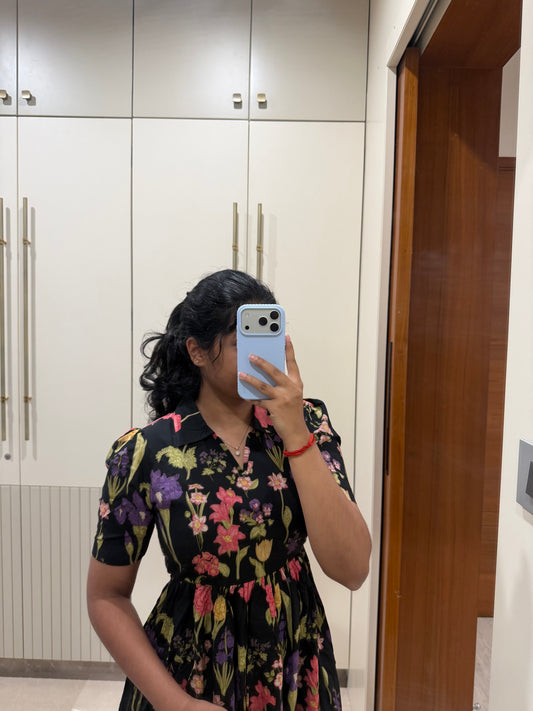 Black Spring Cotton Maxi