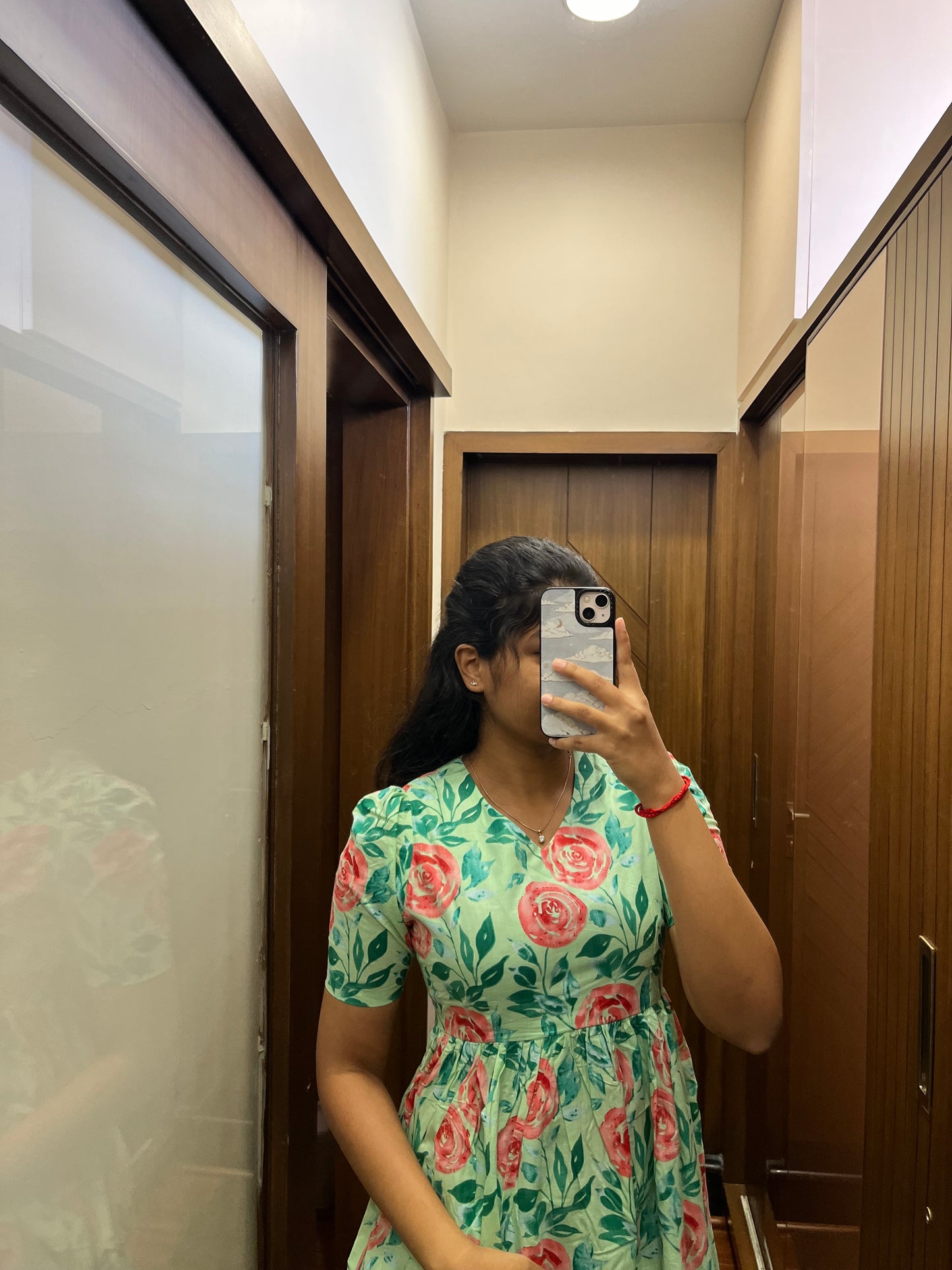 Green Rose Cotton Maxi