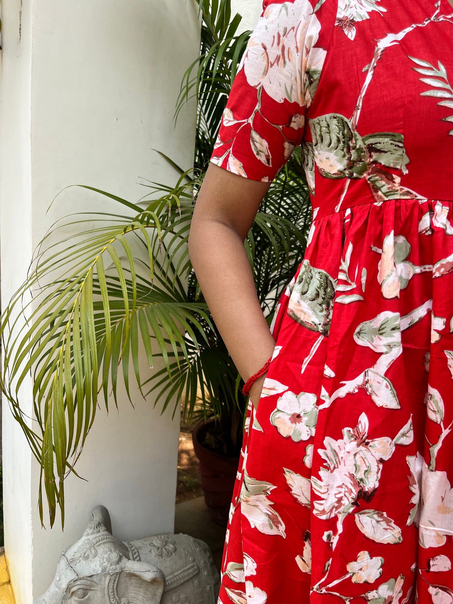 Red Bird Cotton Maxi