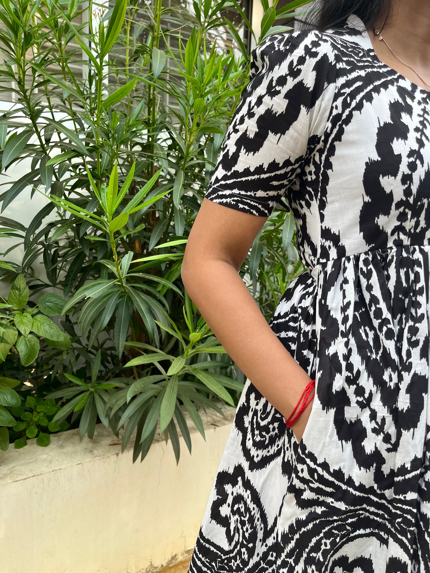 White And Black Cotton Maxi