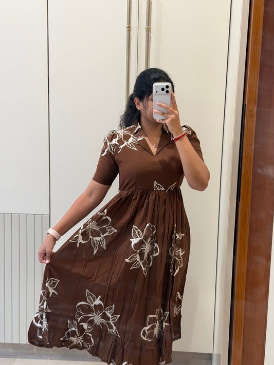 Chocolate Brown Cotton Maxi
