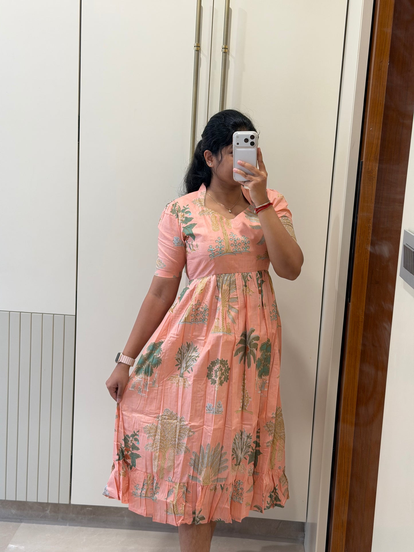 Peach Forest Cotton Maxi