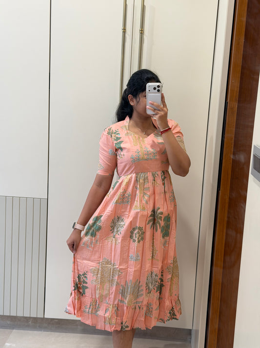 Peach Forest Cotton Maxi