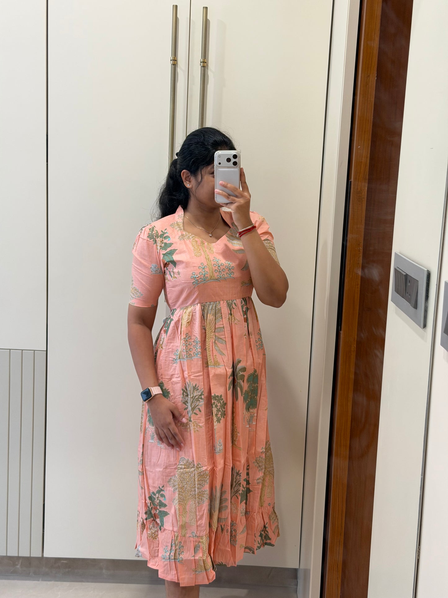 Peach Forest Cotton Maxi