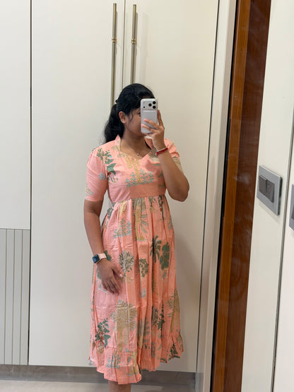 Peach Forest Cotton Maxi