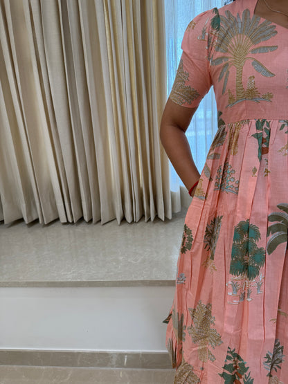 Peach Forest Cotton Maxi