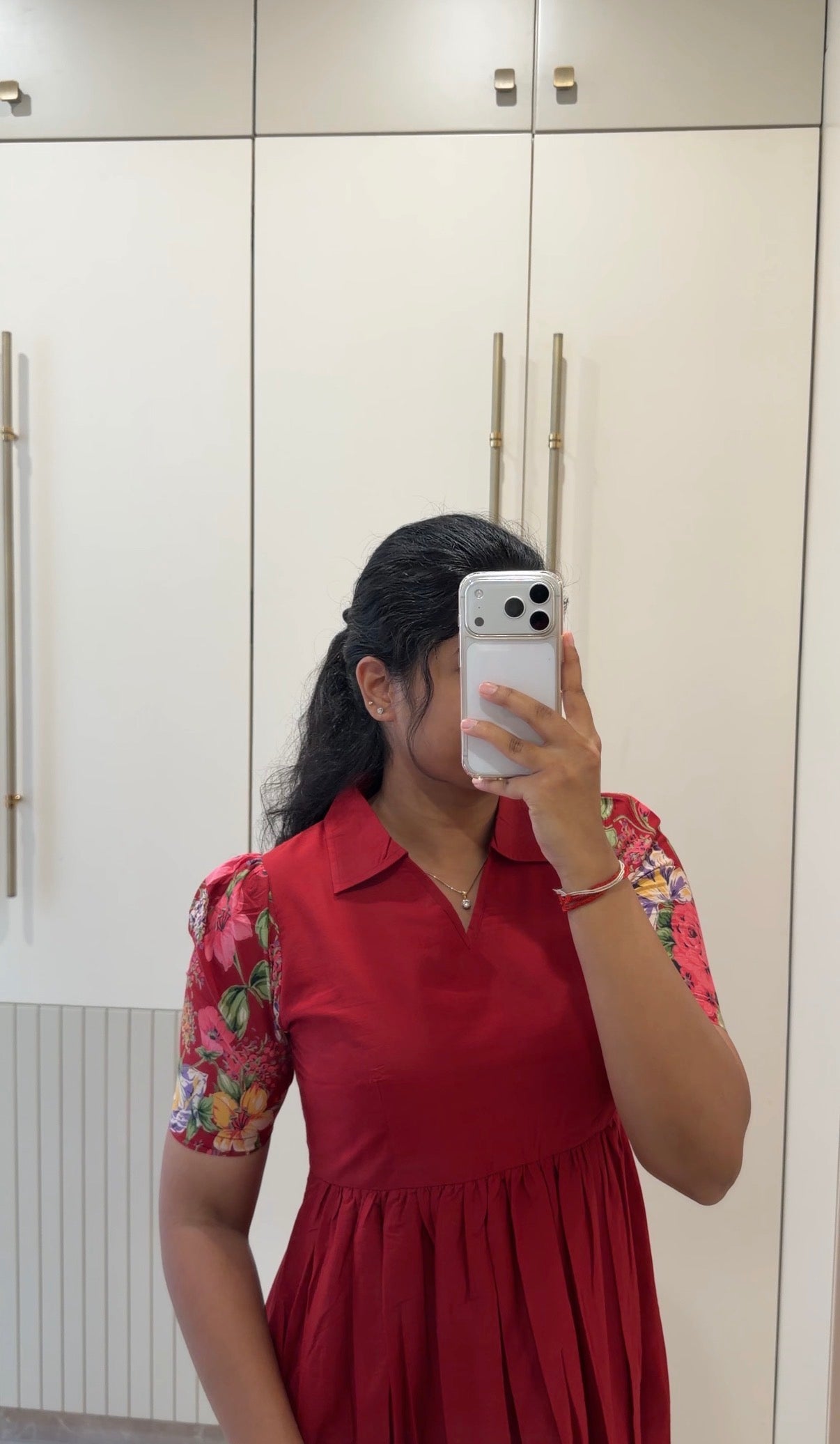 Red Flower Garden Cotton Maxi