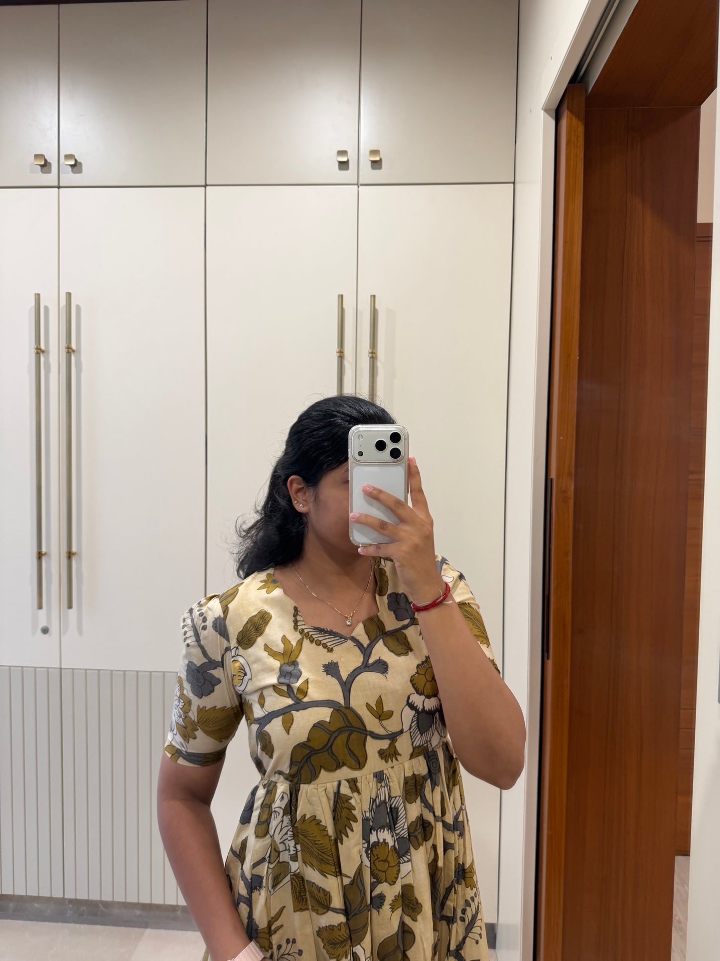 Cream Kalamkari Cotton Maxi