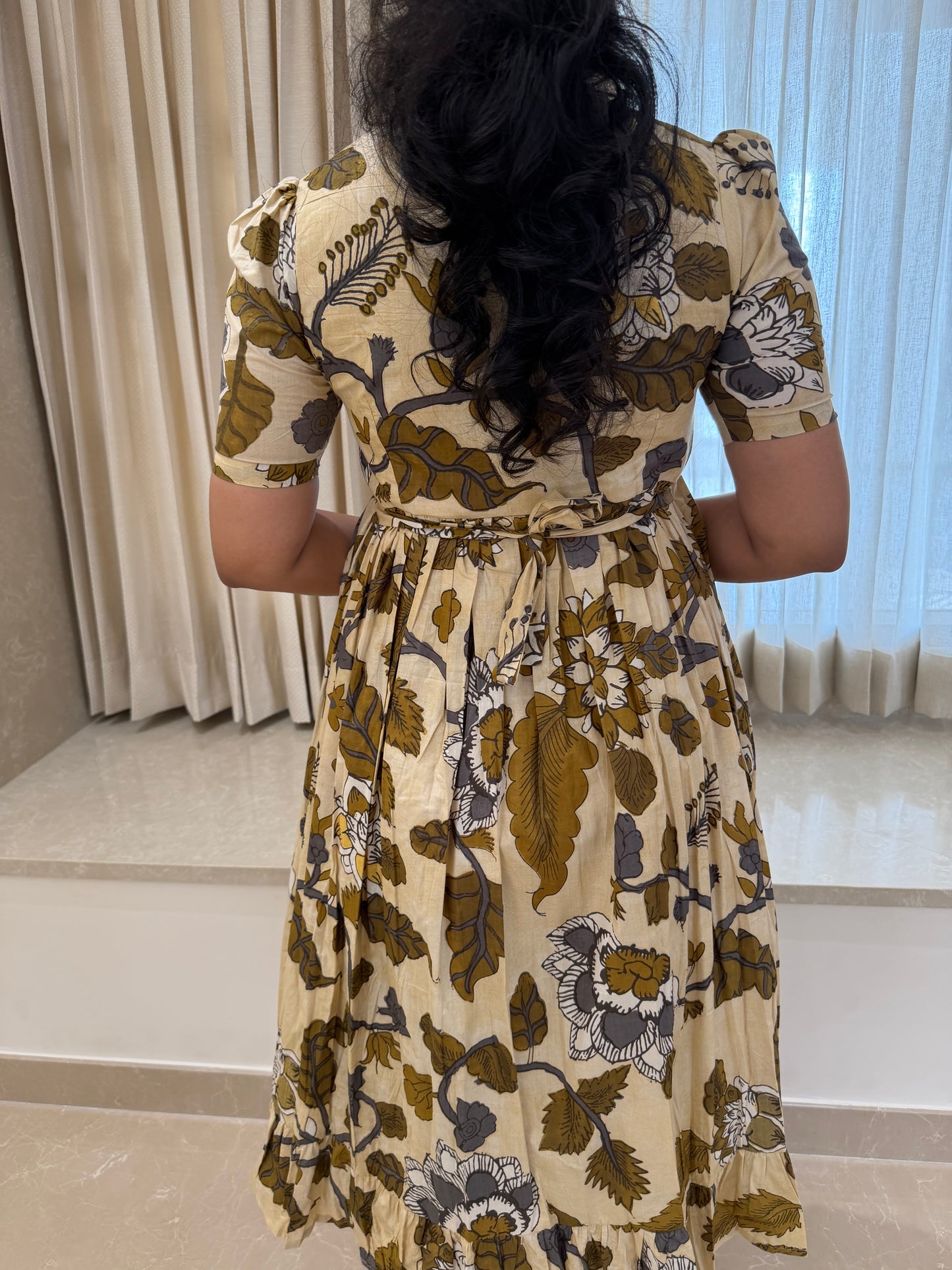 Cream Kalamkari Cotton Maxi