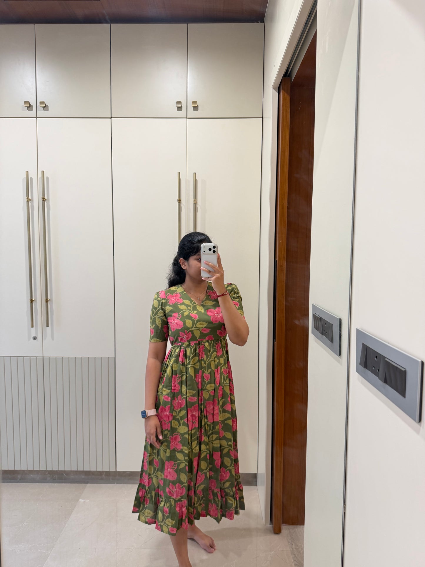 Olive Green Cotton Maxi