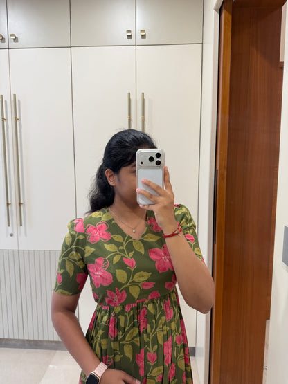 Olive Green Cotton Maxi