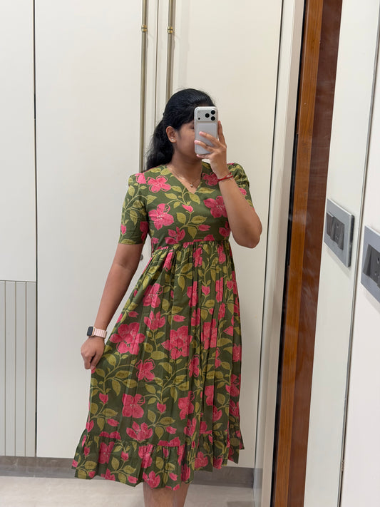 Olive Green Cotton Maxi