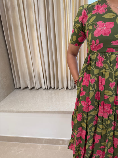 Olive Green Cotton Maxi