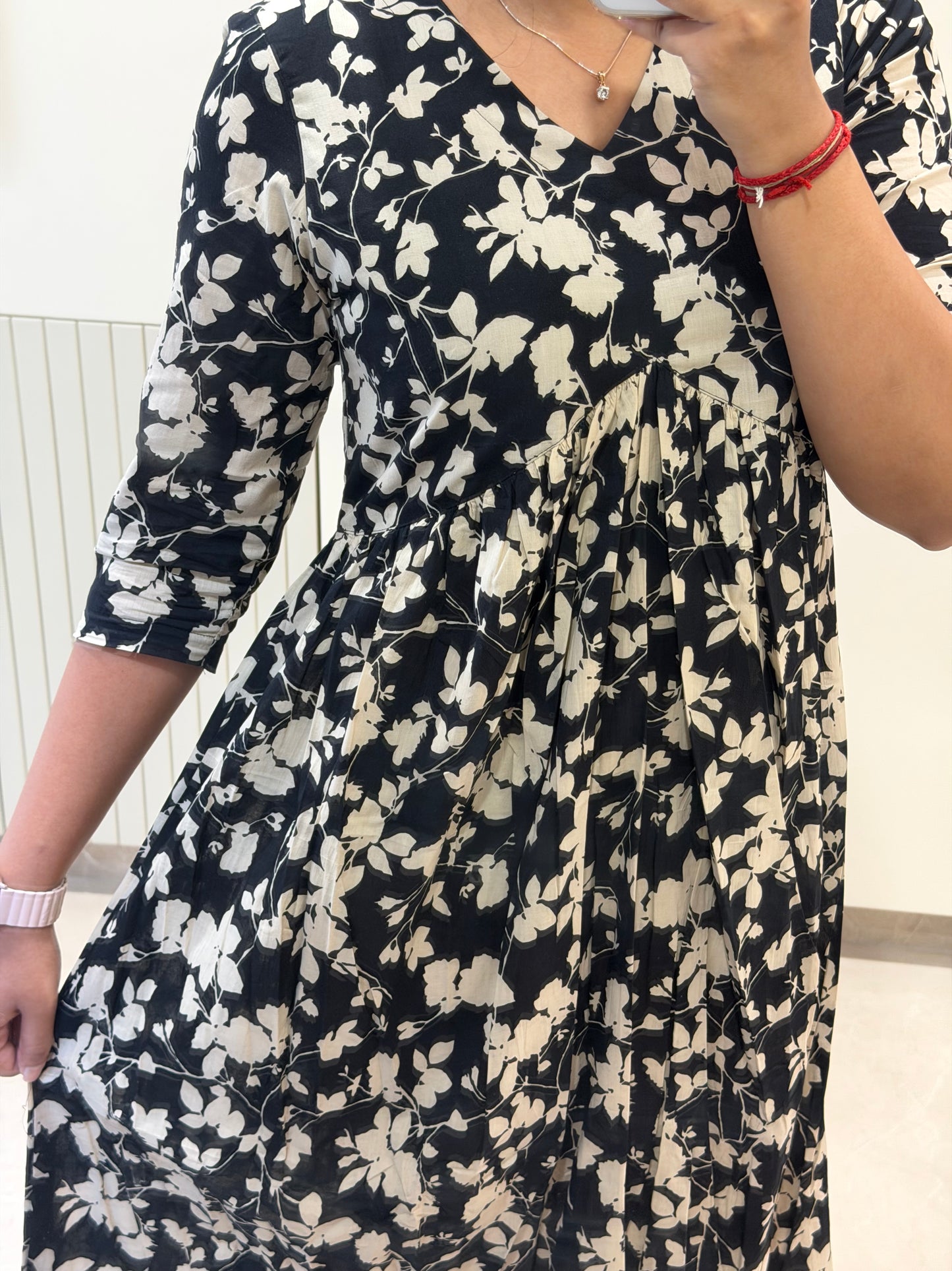 Black Alia Cut Cotton Maxi