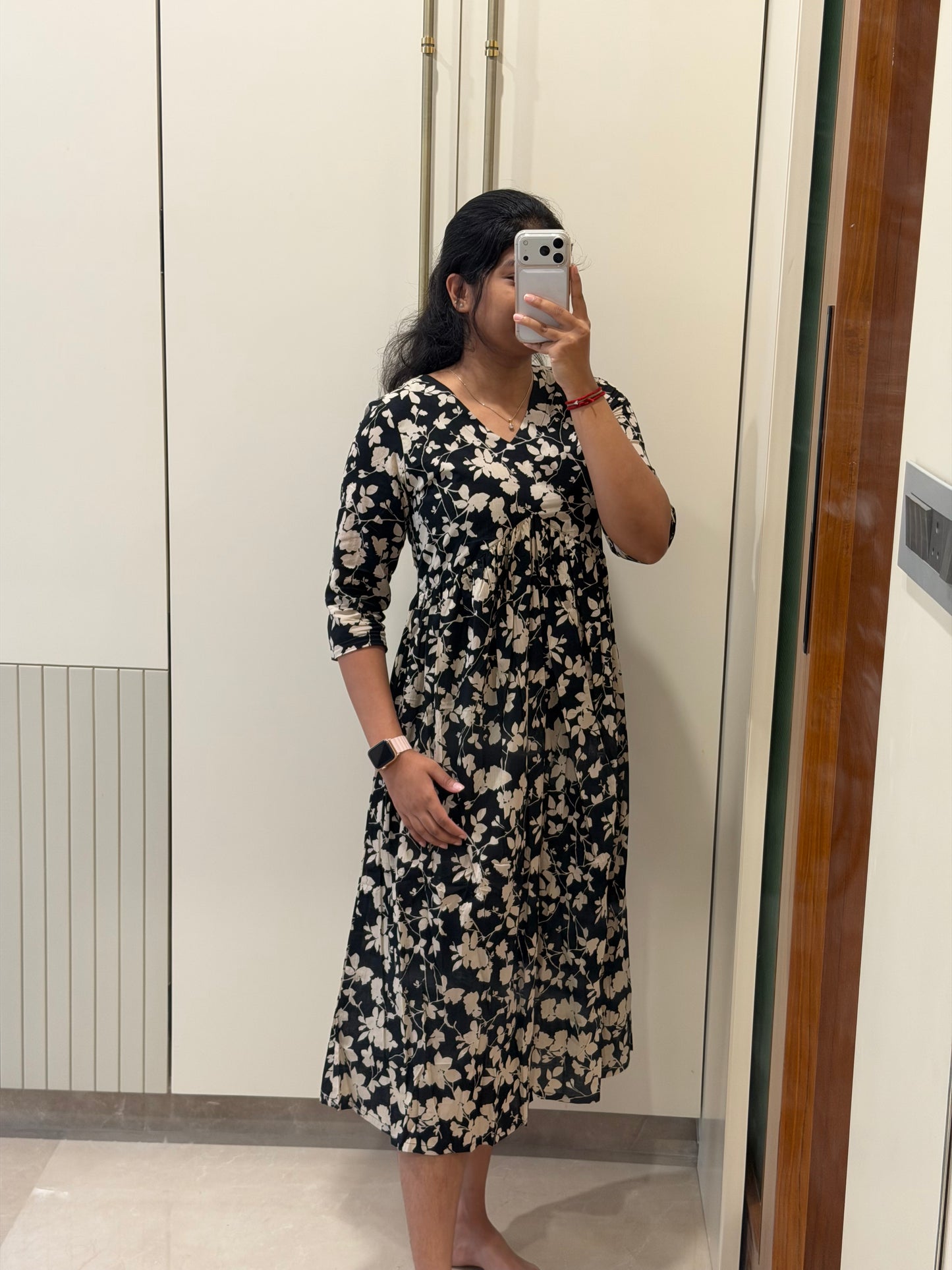 Black Alia Cut Cotton Maxi