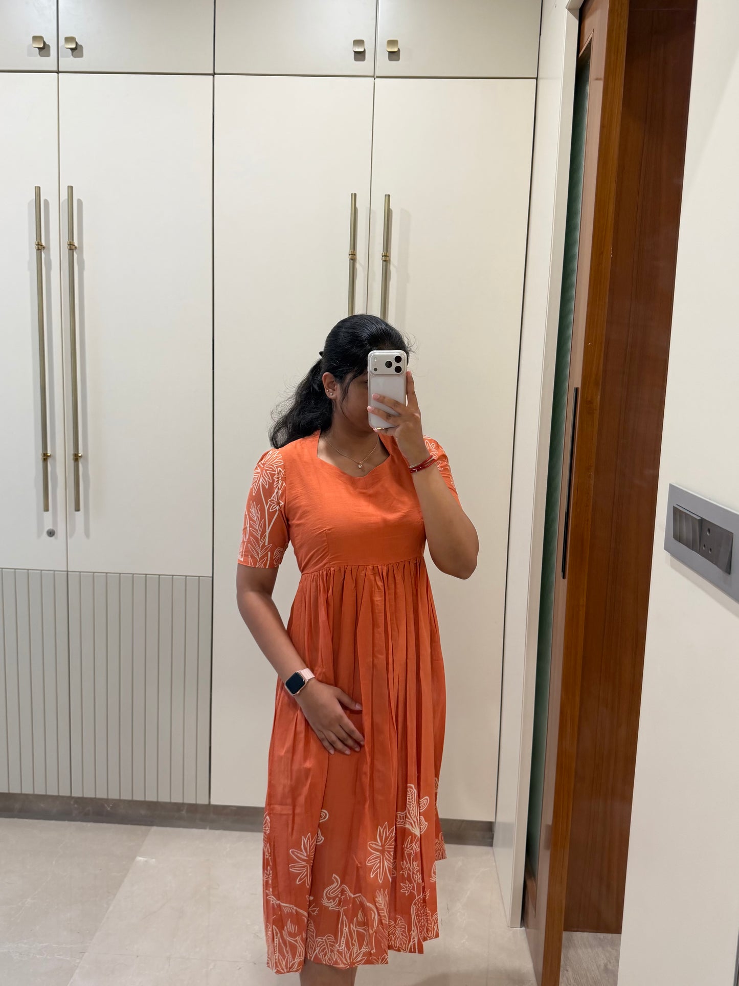 Orange Jungle Cotton Maxi