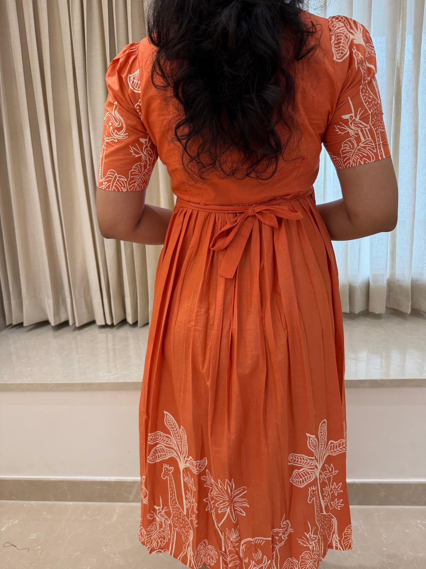 Orange Jungle Cotton Maxi